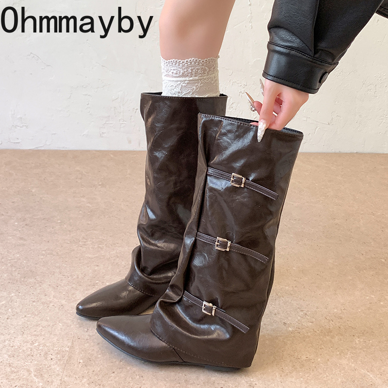 Women Leather Knee High Boots  - đánh giá và giá Leather Classic Strap