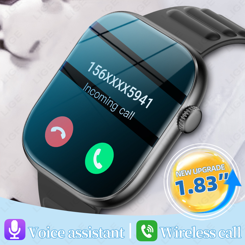 LIGE Smart Watch Man 1.83” HD  - đánh giá và giá Smartwatch Custom